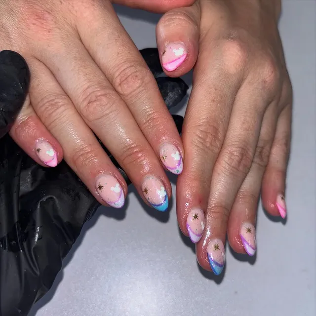 Playful pastel BIAB nails by Sophie