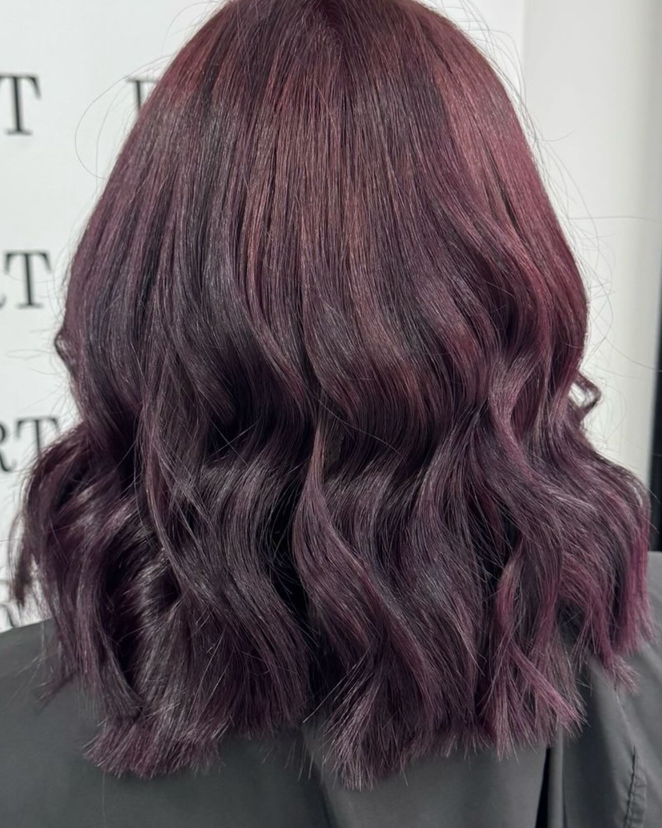 An old black box dye corrected into a glossy plum by Mollie at Dye Vert