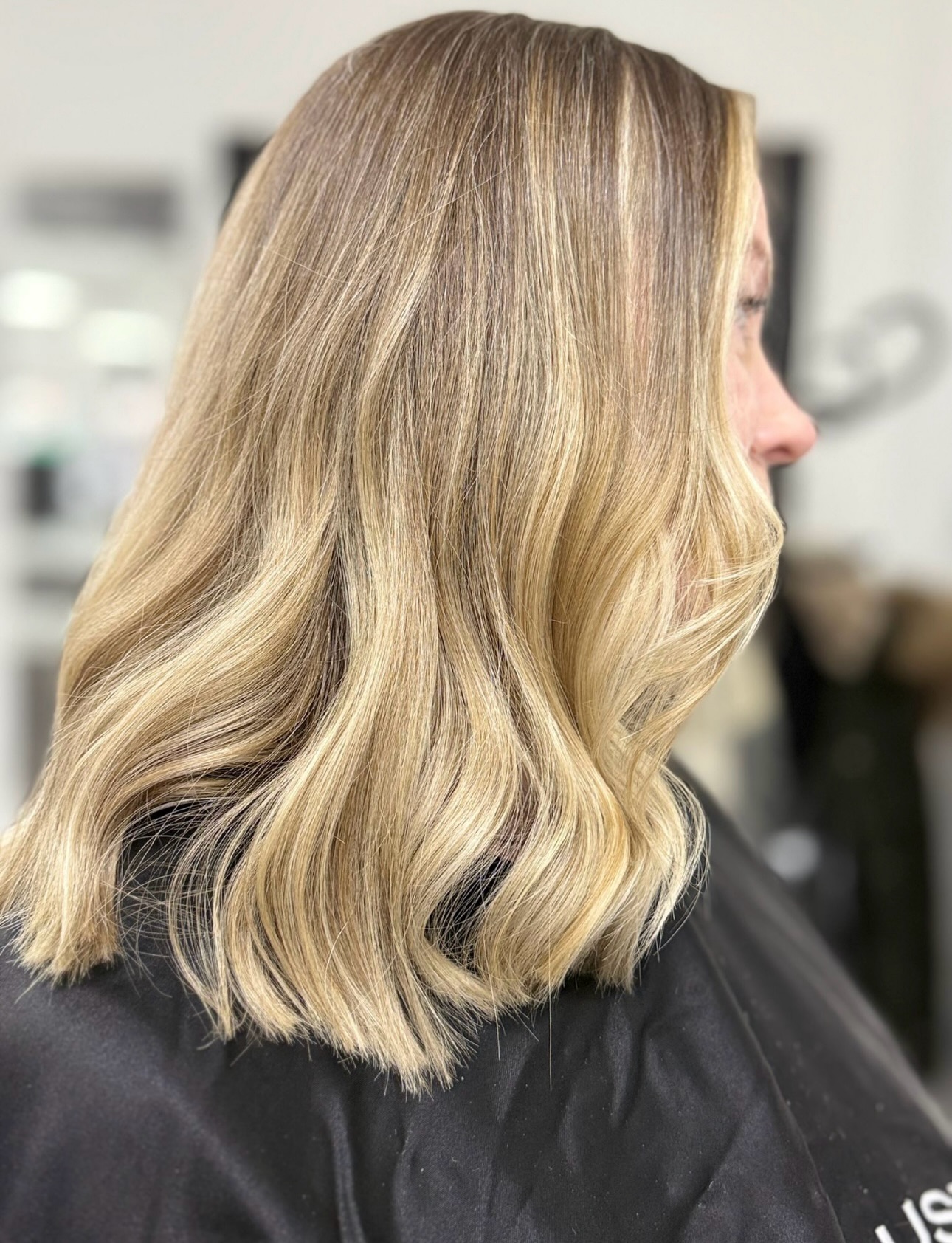Fresh blonde balayage coloured and blow-dried by Holly at Dye Vert Hair & Beauty